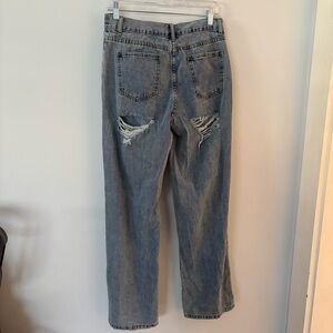 brand new! white fox boutique under bottom distressed rip medium denim wash jean